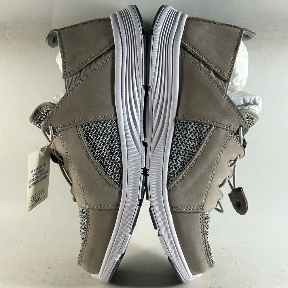 NEW Pandere Bali Women’s Leather Shoes Drawstring Sneakers Gray Nubuck Size 8